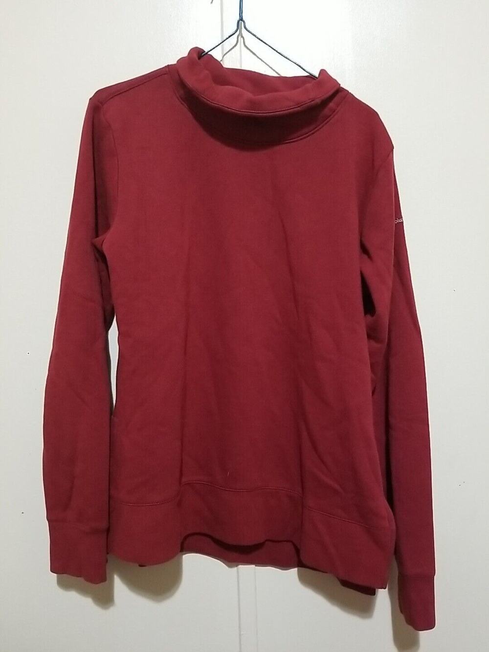 Women's Columbia Turtleneck Long Sleeve Shirt Size Medium Red Warm Cozy